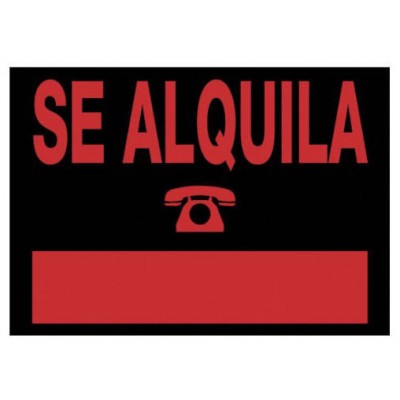 CARTEL "SE ALQUILA" 500X230 MM PVC NEGRO ARCHIVO 2000 6163 NE (Espera 4 dias) en Huesoi